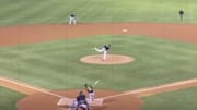New York Yankees ace Gerrit Cole records first strikeout of Spring Training.