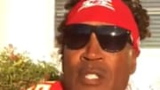 OJ Simpson dressed up as Patrick Mahomes for Halloween.