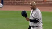 CC Sabathia had his cheat sheet stuck to his sweaty forehead during Wednesday's game.