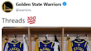 The Golden State Warriors unveiled their uniforms for the NBA Finals on Thursday.