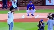 Khalil Mack threw out the first pitch at Wrigley Field on Tuesday.