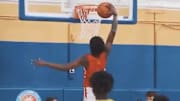 Bronny James delivered with a huge first dunk of the AAU season.