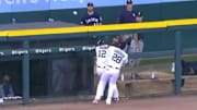 Kyle Seager hit his third homer against Tigers on Tuesday, thanks to an assist from outfield gloves.