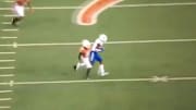 Texas defensive back oddly celebrates after being burned on catch and run against Louisiana Tech.