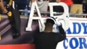 JuJu Smith-Schuster actually autographed an Antonio Brown sign on Sunday.