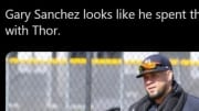 Gary Sanchez is absolutely ripped now.