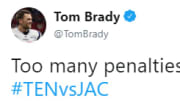 Tom Brady calls out officials after roughing the passer penalty during Jaguars-Titans.