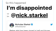 Justin Bieber called out Nick Starkel on his Instagram story.