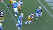 Steelers rookie Devin Bush recovers fumble and dives into end zone for touchdown on Sunday.