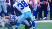 Leighton Vander Esch taken to the locker room with a neck injury on Sunday against the Eagles.
