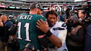 Eagles QB Carson Wentz and Seahawks QB Russell Wilson
