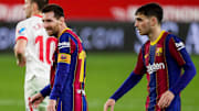 Der Superstar des FCB - und sein Nachfolger (?): Lionel Messi und Pedri (hier im Pokalspiel beim FC Sevilla)
