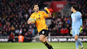 Raúl Jiménez celebrando ante el Southampton