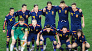 Spain's national football team poses bef