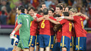 Los futbolistas españoles celebrando el título de la Eurocopa