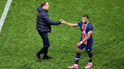 Thomas Tuchel et Kylian Mbappé.