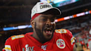 Kansas City Chiefs defensive tackle Mike Pennel after winning Super Bowl LIV