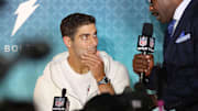 San Francisco 49ers QB Jimmy Garoppolo said he got a good luck text from Tom Brady.