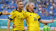 Forsberg scored both of Sweden's goals