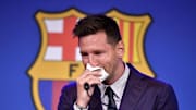 Lionel Messi in tears as he says goodbye to Barcelona 