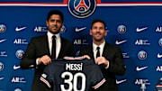 Leo Messi en su presentación como jugador del PSG