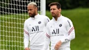 Messi y Ney entrenando