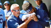 Tampa Bay Rays prospect Garrett Whitley took a foul ball to the face and has some facial fractures.