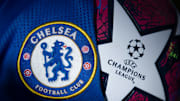 The Chelsea Club Crest with a Champions League Match Ball