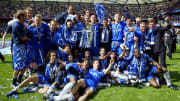 The Chelsea team celebrate with the Barc