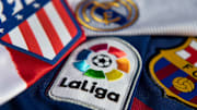 The La Liga Logo with the Atlético Madrid, Real Madrid and FC Barcelona Club Badges