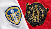 The Leeds United and Manchester United Club Badges