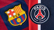 The Paris Saint-Germain and FC Barcelona Club Badges