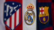 Los logos del Atlético de Madrid, Real Madrid y Barcelona