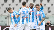 L'esultanza dei calciatori del Napoli