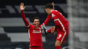 Firmino and Alexander-Arnold celebrate Liverpool's second