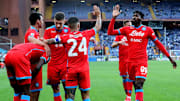 Il Napoli esulta dopo un gol realizzato alla Sampdoria