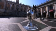 The UEFA Euro 2020 trophy in Rome
