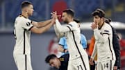 Uno scatto della Roma nella sfida con l'Ajax 