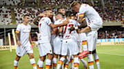 La gioia romanista al gol di Abraham