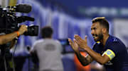 Carlos Tévez y su festejo de gol ante Vélez