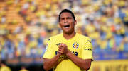 Villarreal CF v Sevilla FC - La Liga Santander - Carlos Bacca luego de su triplete.