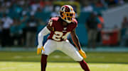 Washington Redskins cornerback Josh Norman in coverage vs. the Miami Dolphins