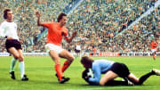 West German goalkeeper Sepp Maier catches the ball