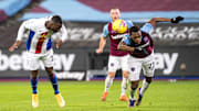 Benteke heads in his third goal of the season 