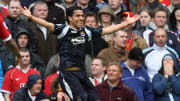 West Ham's Carlos Tevez celebrates after notching the winner at Old Trafford