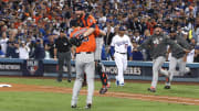 The Houston Astros after recording the final out of the 2017 World Series