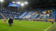 Die Gazprom Arena in St. Petersburg.