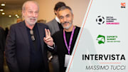 Massimo Tucci assieme a Walter Sabatini durante il Social Football Summit 2019