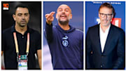 Xavi, Pep Guardiola et Laurent Blanc. 