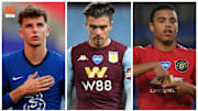 Mason Mount, Jack Grealish et Mason Greenwood.